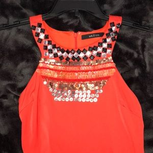 Bright orange dress